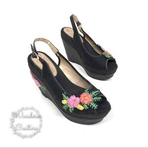 POETIC LICENSE Petal Pusher Floral Slingback Wedge